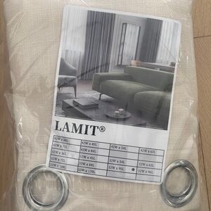 LAMIT Light Beige Linen Curtains 52x95 Grommet Light Filtering